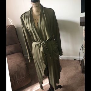 Olive green draped jacket
